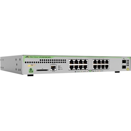 ALLIED TELESIS L2+ Managed, 16 X 10/100/1000Mbps Poe+, 2 X Sfp Uplink, 1 Fixed Ac Power AT-GS970M/18PS-R-10